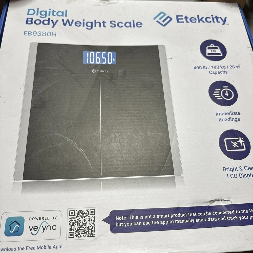 Digital Body Weight Bathroom Scale with Step-On Technology 400 Lb With Batteries